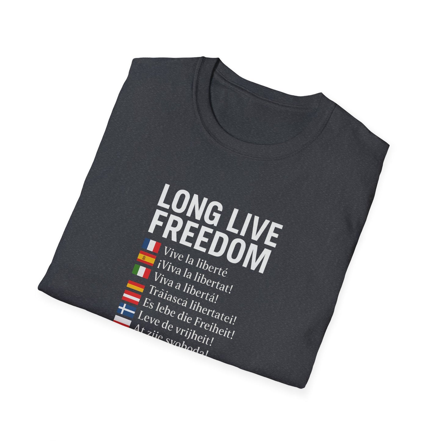 Unisex Softstyle T-Shirt, Long Live Freedom Tee, Casual Wear, Gift for Activists, Comfortable Graphic Shirt, Independence Day Outfit
