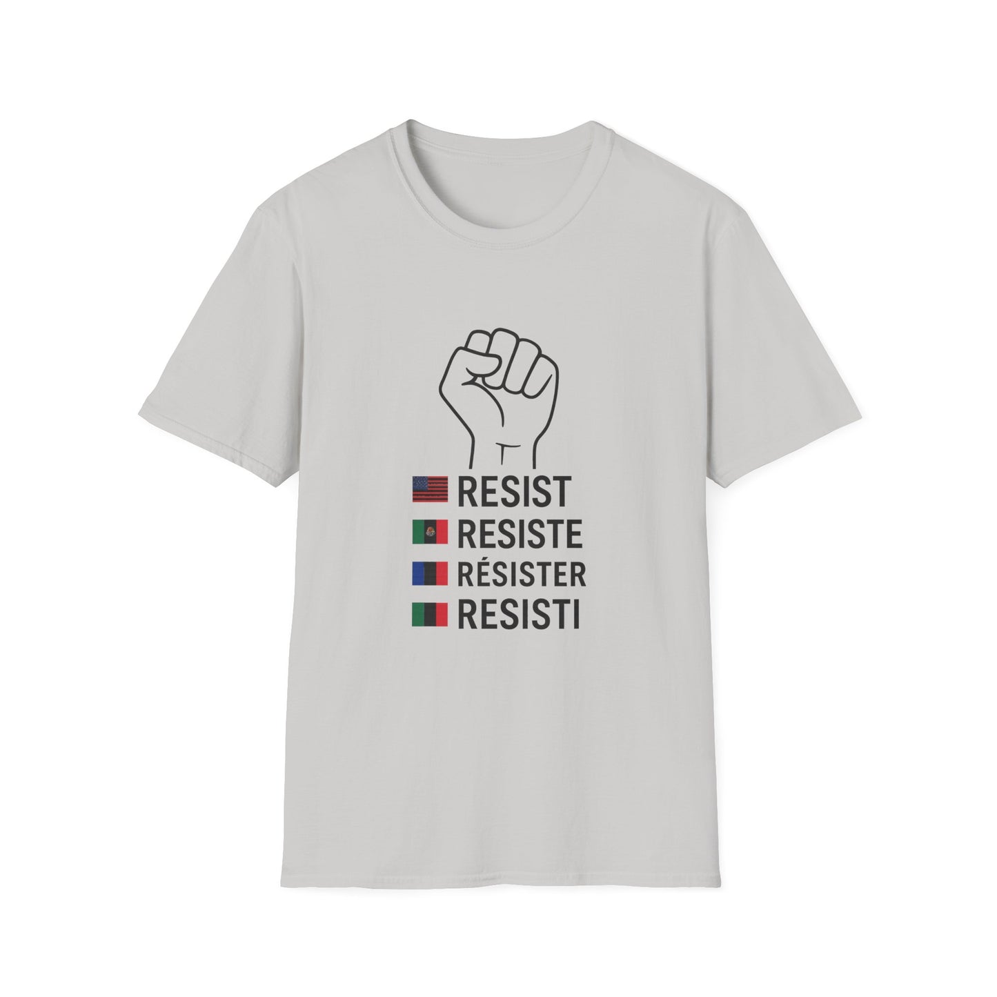 Empowering Unisex T-Shirt - Resist, Resiste, Résister, Social Justice Tee, Activism Apparel, Gender-Neutral Top