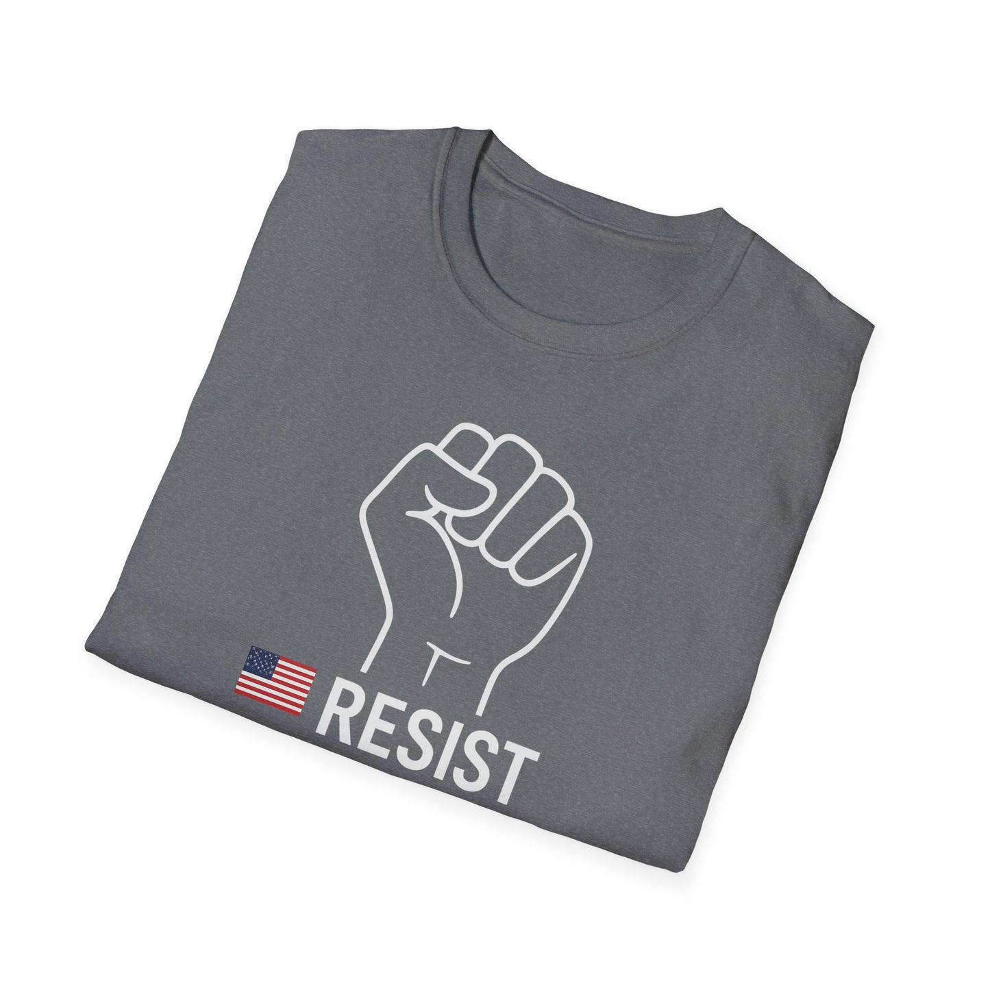 Resist Unisex Softstyle T-Shirt - Empowering Graphic Tee for Activists, Equality Apparel, Protest Wear, Gift for Allies