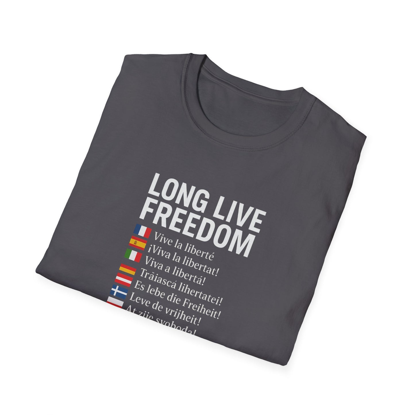 Unisex Softstyle T-Shirt, Long Live Freedom Tee, Casual Wear, Gift for Activists, Comfortable Graphic Shirt, Independence Day Outfit