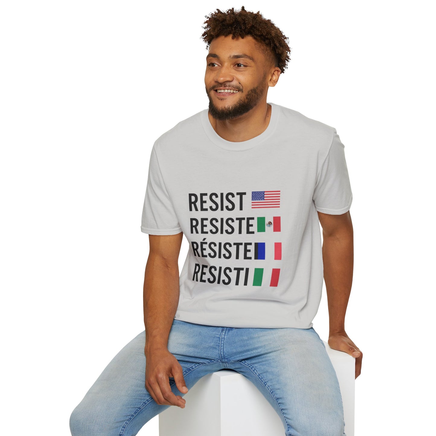 Resist Unisex Softstyle T-Shirt - Empowerment Tee for Activists, Protest Wear, Social Justice Apparel, Gift for Allies