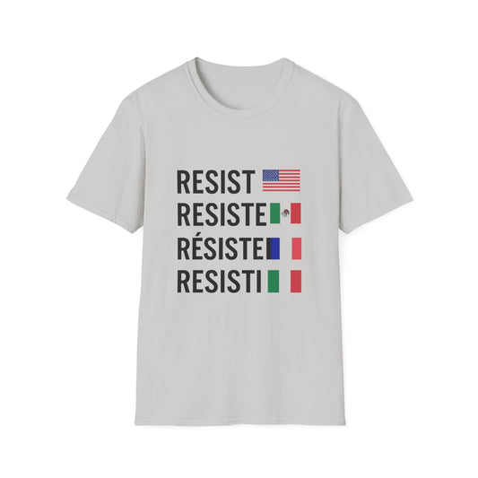 Resist Unisex Softstyle T-Shirt - Empowerment Tee for Activists, Protest Wear, Social Justice Apparel, Gift for Allies