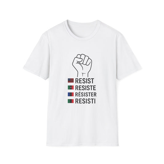 Empowering Unisex T-Shirt - Resist, Resiste, Résister, Social Justice Tee, Activism Apparel, Gender-Neutral Top