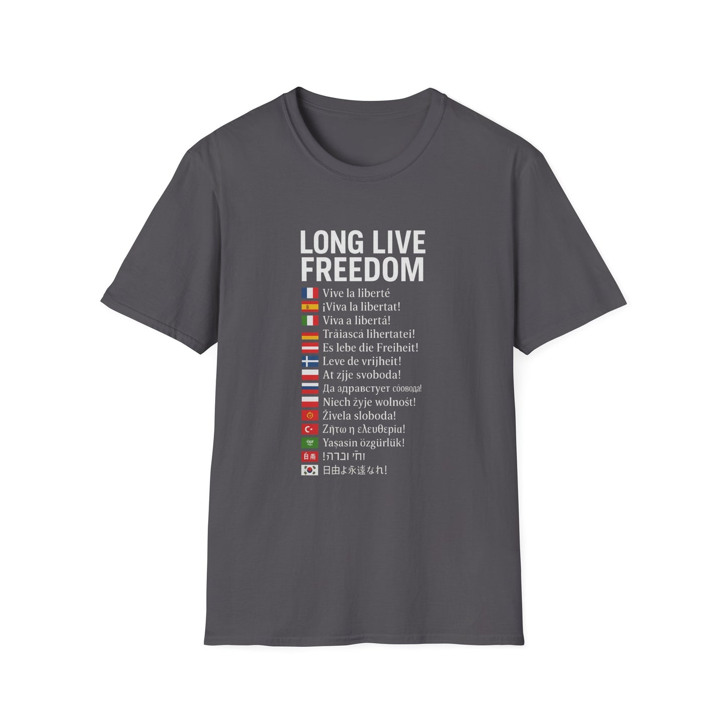 Unisex Softstyle T-Shirt, Long Live Freedom Tee, Casual Wear, Gift for Activists, Comfortable Graphic Shirt, Independence Day Outfit