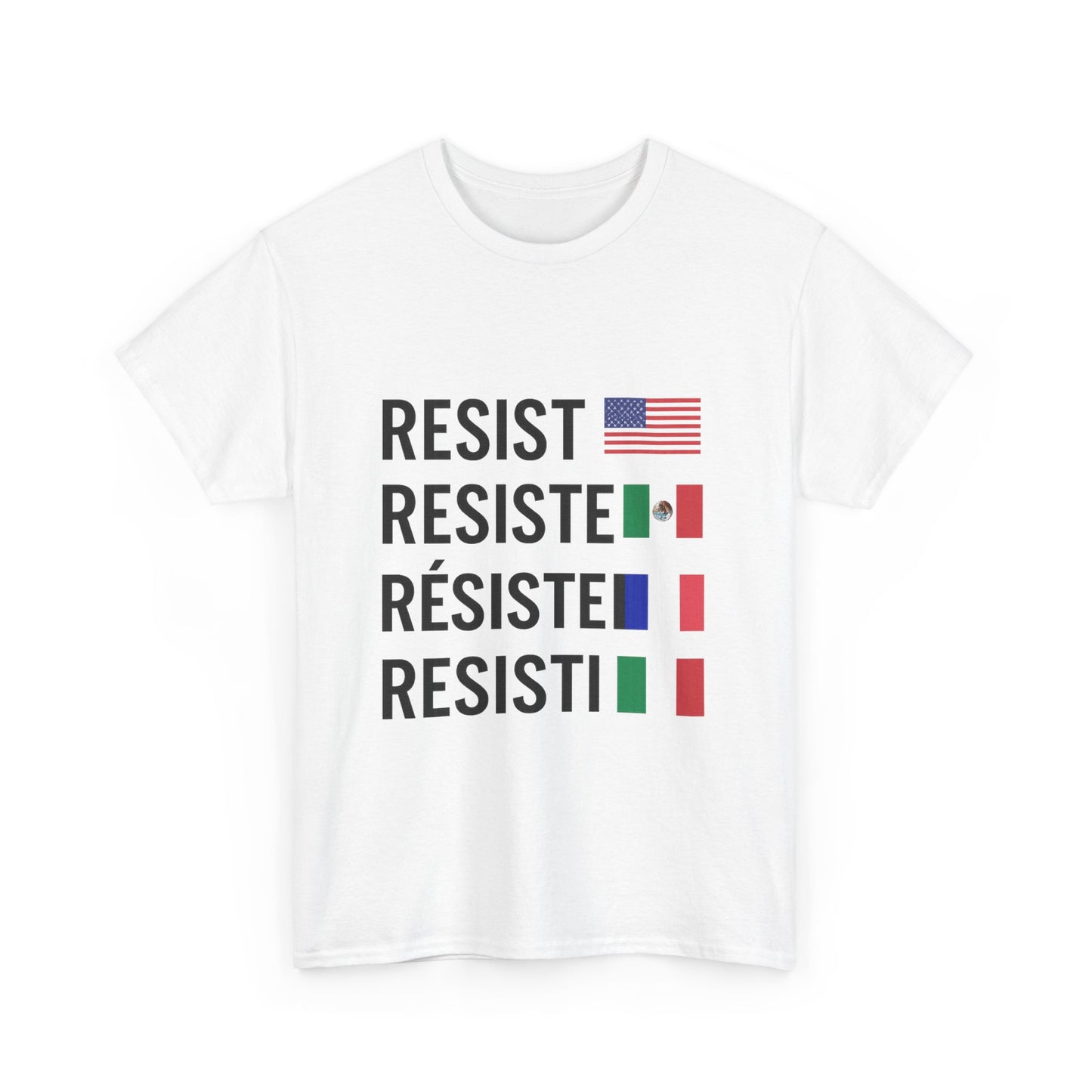 Multilingual Resistance Tee | Unisex Heavy Cotton Tee, Political Statement Shirt, Activist Apparel, Gift for Protesters, Casual Wear