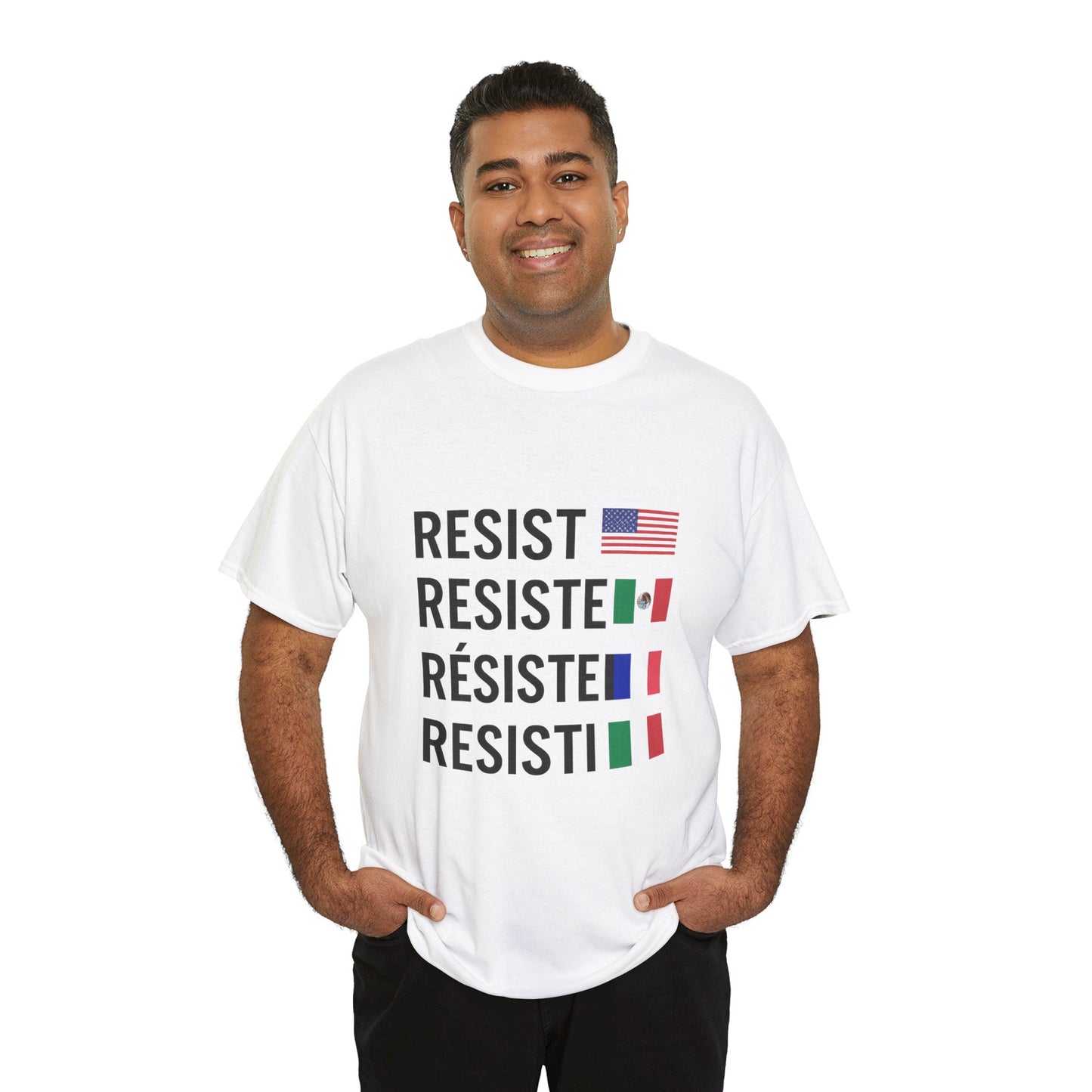 Multilingual Resistance Tee | Unisex Heavy Cotton Tee, Political Statement Shirt, Activist Apparel, Gift for Protesters, Casual Wear