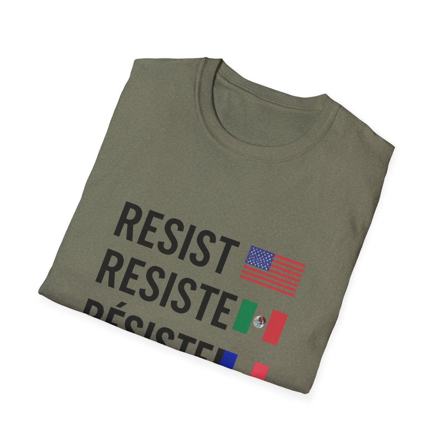 Resist Unisex Softstyle T-Shirt - Empowerment Tee for Activists, Protest Wear, Social Justice Apparel, Gift for Allies