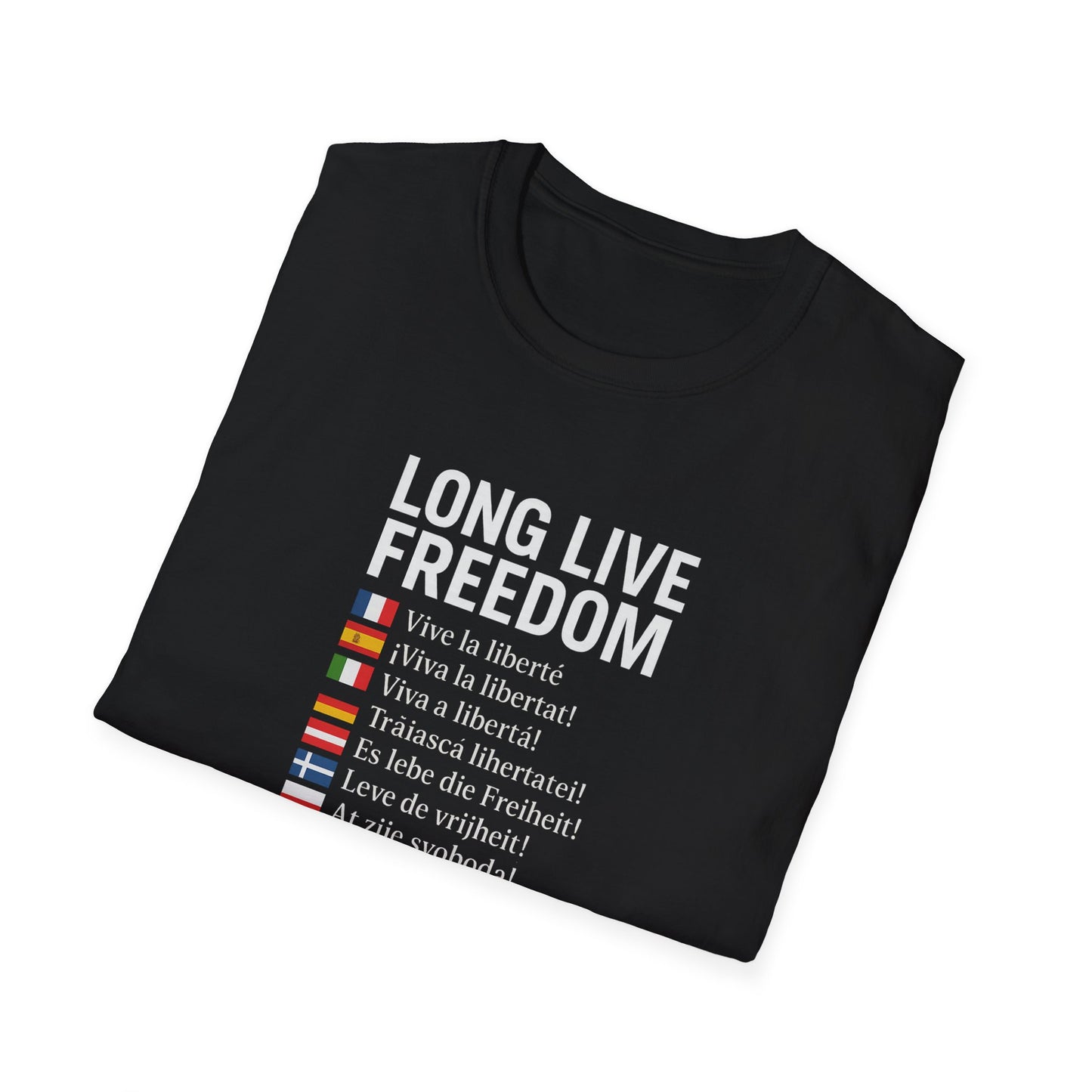 Unisex Softstyle T-Shirt, Long Live Freedom Tee, Casual Wear, Gift for Activists, Comfortable Graphic Shirt, Independence Day Outfit